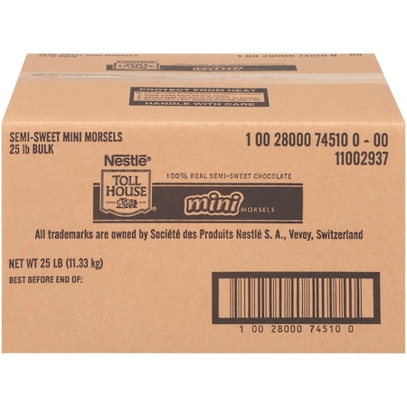 Tollhouse Mini Bulk Semi Sweet Morsels 25lbs 10028000745100